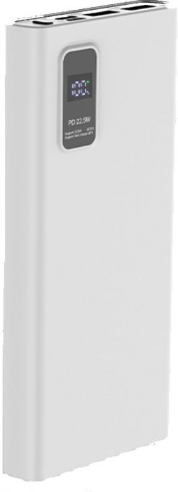 Platinet akupank 10000mAh PD QC LED, valge
