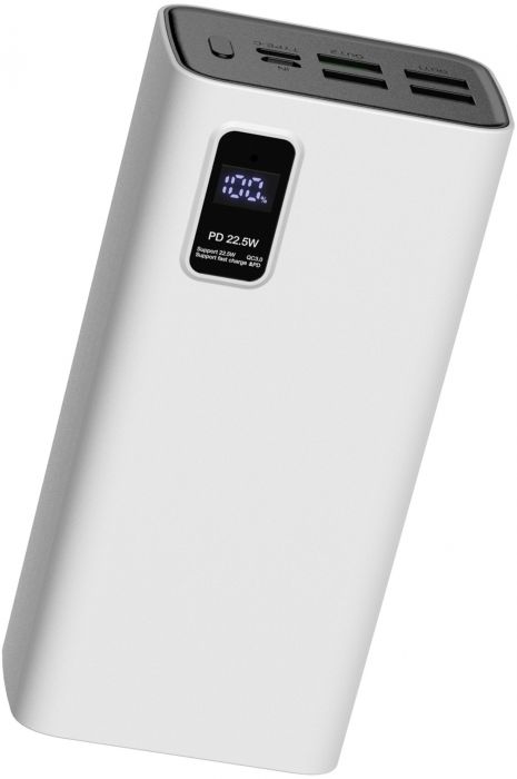 Platinet akupank 30000mAh PD QC LED, must