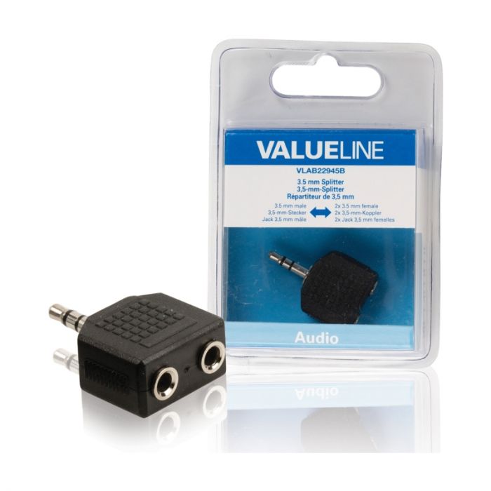 Valueline VLAB22945B 3,5mm otsik - 2x 3,5mm pesa EOL