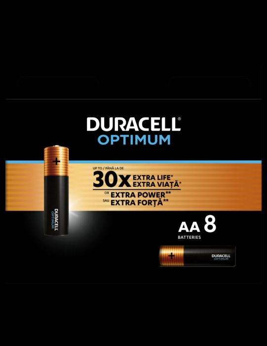 Patareid Duracell Optimum AA LR6 1,5V Alkaline, 1 pakk (pakis 8tk)