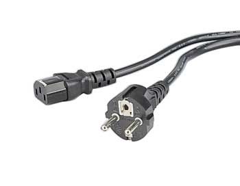 Toitekaabel lauaarvutile/monitorile 2,5m Power Cord, europlug with earth contact - 3-pin socket IEC