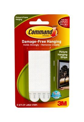 Pildikinnitusribad Command 17206 L suurus, 4 paari, kuni 7.2kg, valge