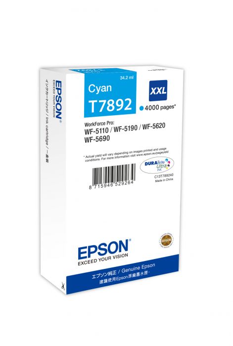 Ink Epson T7892 Cyan 34ml WF-5110DW / WF-5190DW / WF-5620DWF / WF-5690DWF