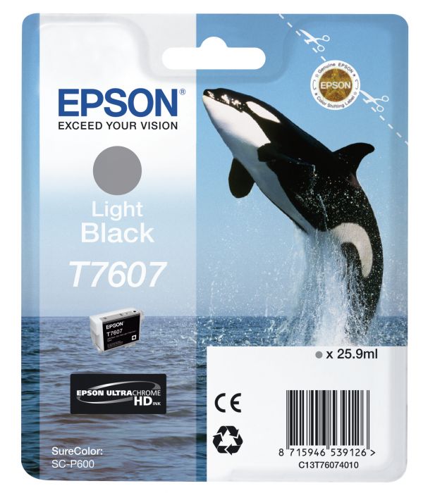 Tint Epson T7607 Light Black/hele must 25.9ml SureColor P600