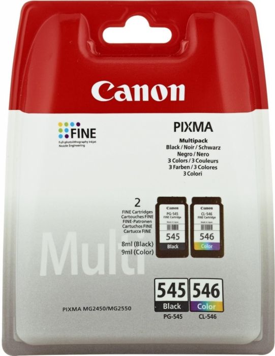 Tint Canon PG-545XL/CL-546XL Photo Value Pack paber 50lehte 10x15 glossy iP2850 MG2450/2950 MG3050/3053 MX495 TS205/305/3150/3350/3351