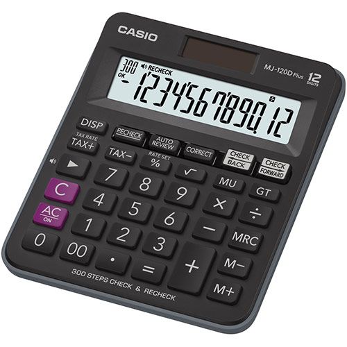 Desktop calculator Casio MJ-120DPlus Check & Correct - 12 digit, standard and solar battery, Standard logic 148 × 126.5 × 28.6mm 140gr