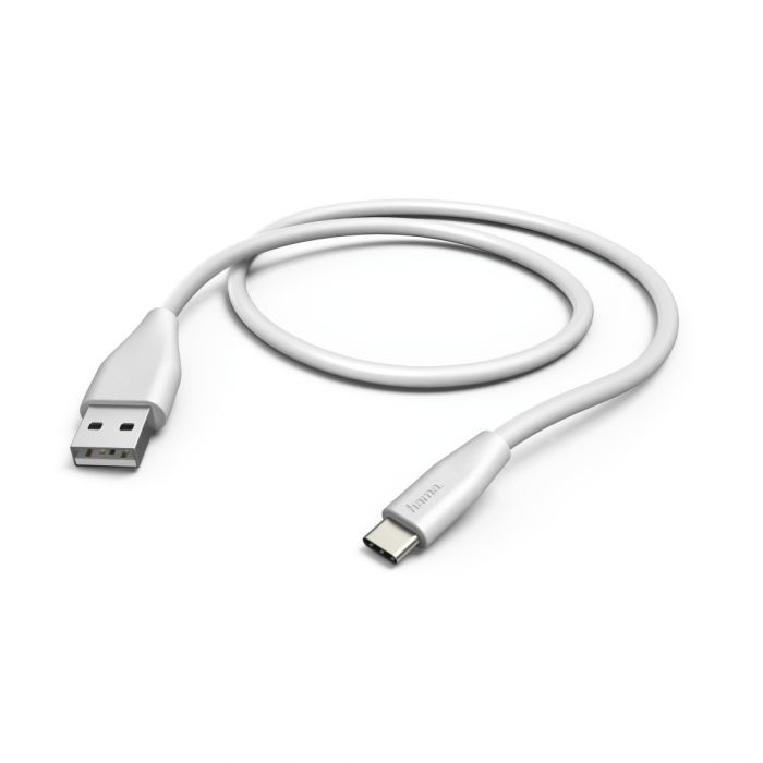 USB-kaabel USB-C Hama Charging/Data Cable 1.5m (USB-A -> USB-C) white/valge, USB2.0, max 480Mbps 3A