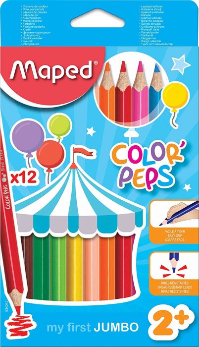 Värvipliiats Color Peps Jumbo 12 värvi, Maped