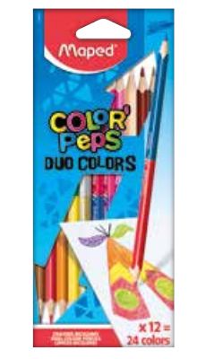 Colour pencils Color Peps duo 12sh= 24colour, Maped