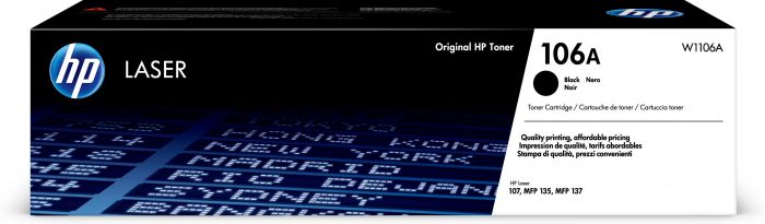 Tooner HP 106A W1106A Black/must 1000lk LaserJet 107a/107w, MFP 135a/135ag/135w/137fnw