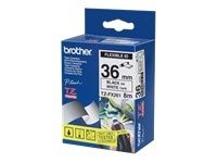 Adhesive tape Brother TZE-FX261 white flexi ID, black text, width 36mm