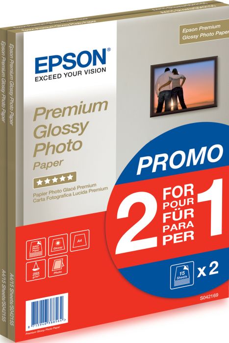 Fotopaber Epson A4 läikiv Premium Glossy Photo Paper A4 30lehte 255g/m2