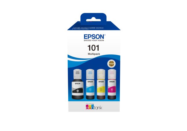 Tint Epson 101 Multipack CMYK 4-color EcoTank L4150/L4160/L4260/L4266 L6160/L6170/L6190 L6260/L6270/L6276/L6290