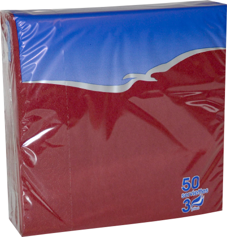 Napkin burgundy 33x33cm 50pcs / pack 3-ply