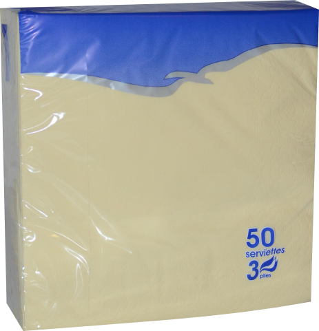 Salvrätik shampanja 33x33cm 50tk/pk 3-kihiline