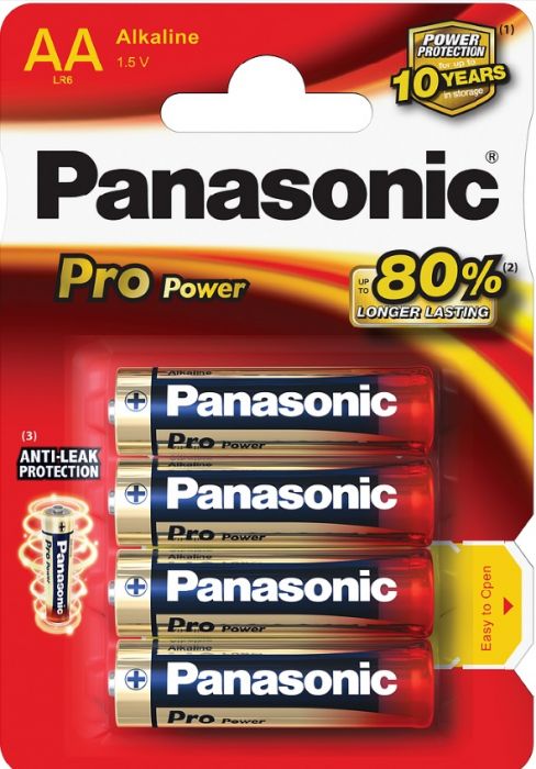 Patareid Panasonic Pro Power Gold AA LR6PPG/4B 4patareid, suurema voolutarbega seadmetele