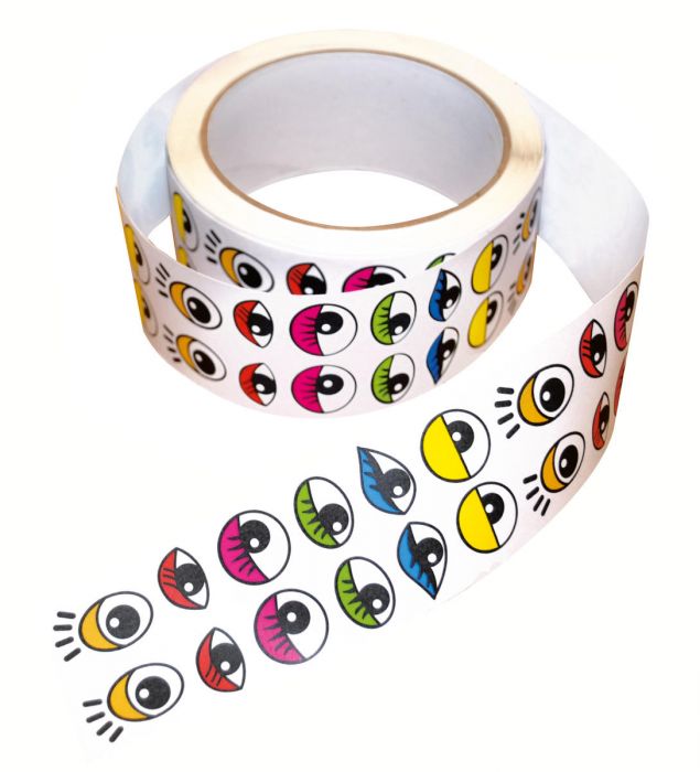 Sticky eyes in a roll, colored, 1000 pairs