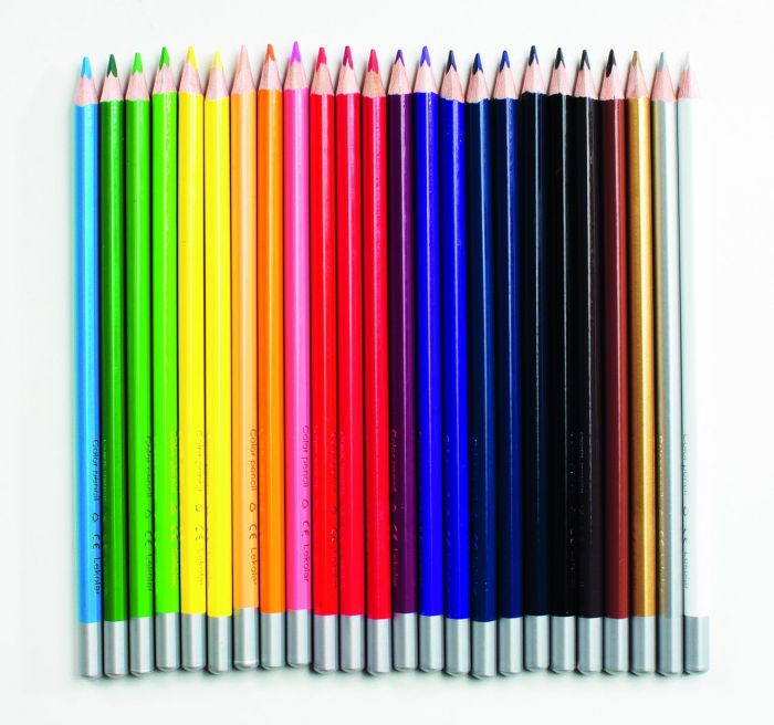 Pencils Lekolar, triangular, 24 colors