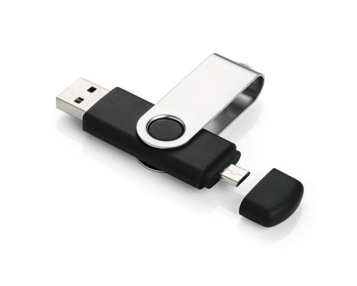 USB flash drive TWISTER 8 GB  USB 2,0 + microUSB black