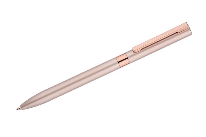 Gel pen GELLE metal rose-gold, black refill