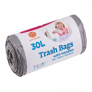 Garbage bag McLean 30l with gray handles, 25pcs / roll