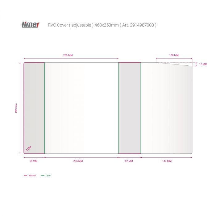 Kilekaaned K253xL468, (sisemõõt K251xL466mm)(tellitav)