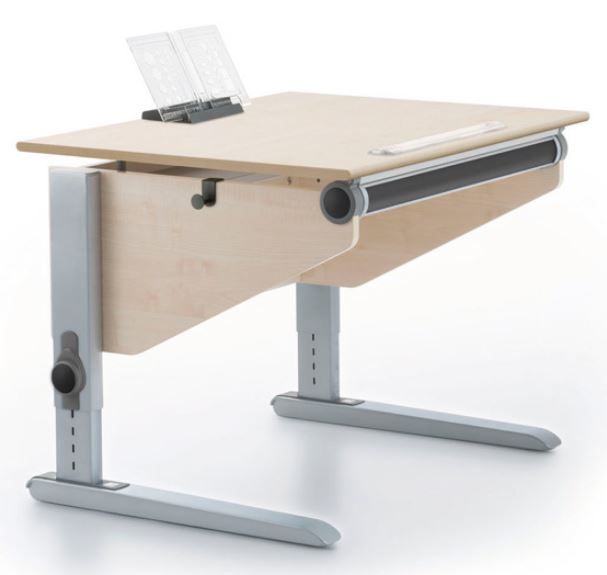 WINNER Compact Classic ergonomic desk 137850, with drawer, L-91xS-71cm, K53-82cm, slope / maple m.
