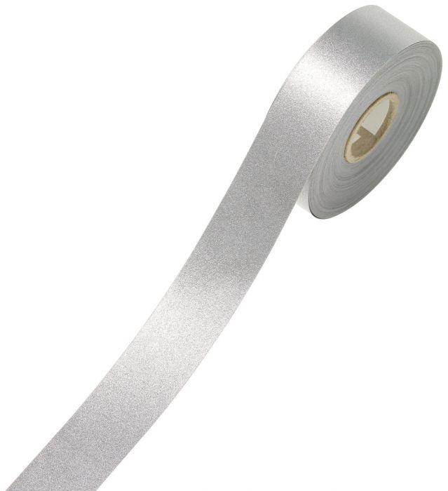 Reflective ribbon sewn, width 20 mm, length 10 m, complies with CE EN 471 standard