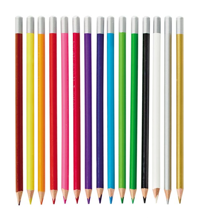 Color pencil Lekolar triangular, refill set, gold, 12 pcs