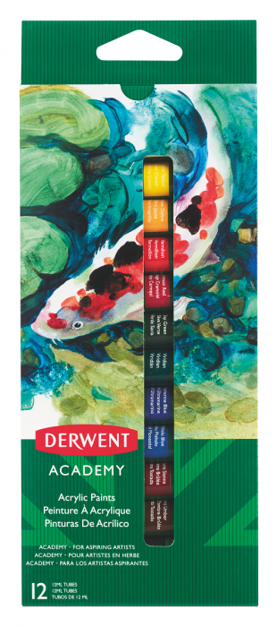 Derwent Academy Acrylic Paints 12ml (12 Pack)