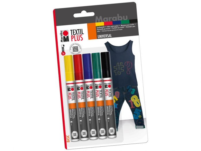 Marker tekstiilile Plus 3mm 5tk. pakis