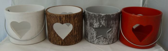 Tealight holder Ceramic lantern 10,5x12cm, Mix