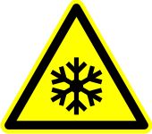 Safety - label Low temperature 10x10cm sticker