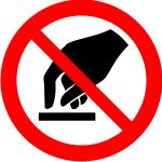 Safety label Prohibition of touching 10x10cm sticker