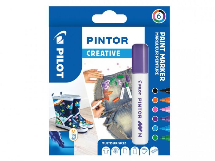 Marker Pilot Pintor Medium 1.4-4.5mm, cone tip, Creative 6 colors / set, web based