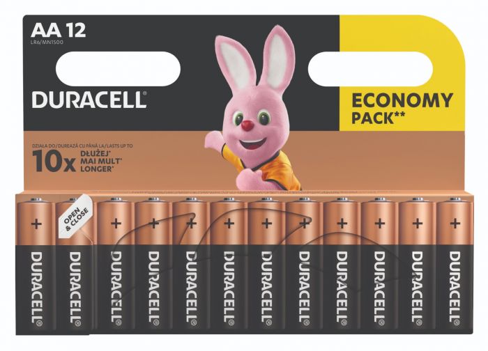 Batteries Duracell MN1500 / 12 Economy Pack AA LR6 1.5V Alkaline, 1 pack (pack of 12)