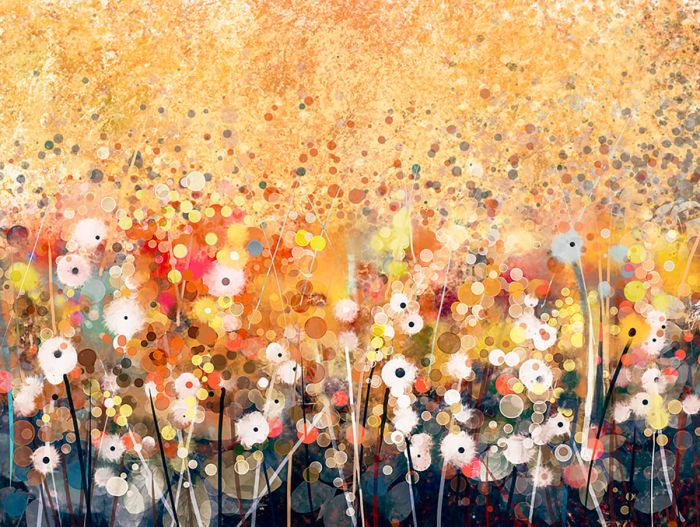 Wallpaper Canvas Abstract Yellow 70x 100cm