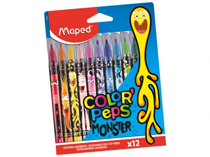 Felt-pens Monster decorated 12pcs
