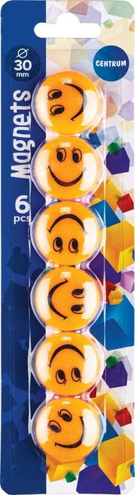 Whiteboard magnet 30mm Smile, 6pcs / pack, Center