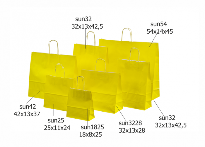 Gift bag with cord handles 32x13x42,5 yellow