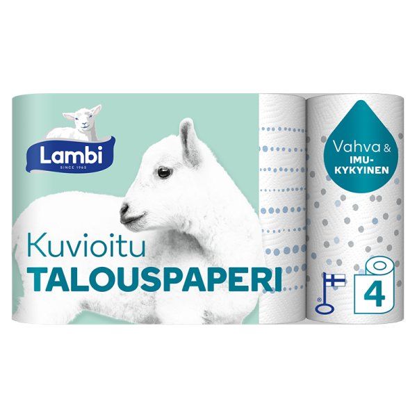Rullkäterätt  Lambi 3-kihiline, mustriga, 4rulli/pk