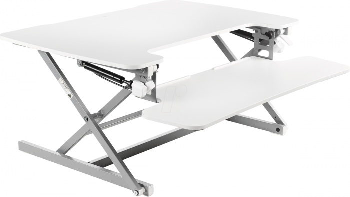 Reguleeritav tööpind lauale Vantage Flexdesk, helehall, kõrgus reg 140-500mm gaasiamordiga, 890x590mm, max 15kg