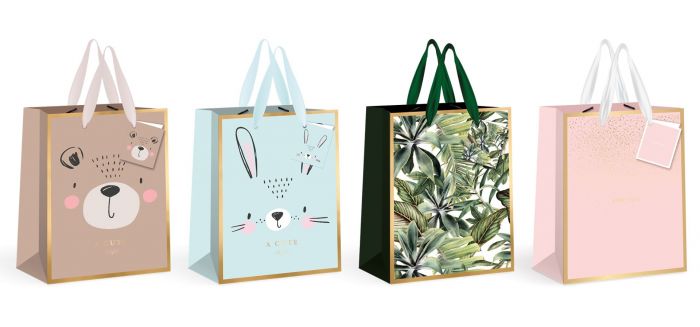 Gift bag Jumbo Gold 210g 33x46x10cm, assortment, Interdruk
