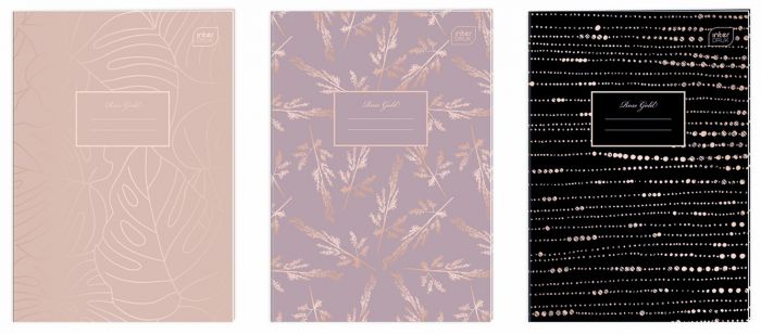 Kaustik A4 60 lehte, 5x5ruut, Metallic Rose Gold  assortii, Interdruk