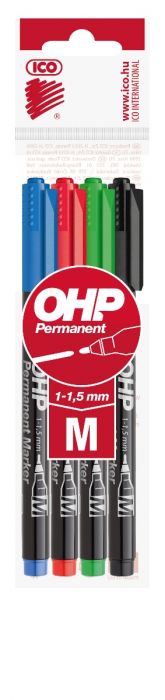 Kilemarker 1-1,5mm M 4-ne komplekt, permanentne, OHP marker ICO