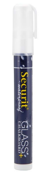 Tahvlimarker SECURIT Waterproof, kriidi-ja klaastahvlile 2-6 mm valge, lõigatud otsaga/ tk