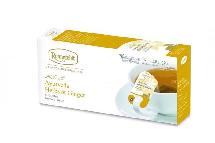 Taimetee Ayurveda Herbs Ginger, Ronnefeldt LeafCup, 15tk/pk