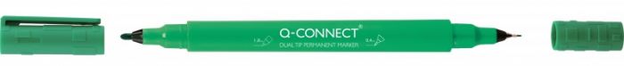 Marker Q-Connect CD/DVD kahe otsaga 0,4 ja 1,0mm roheline