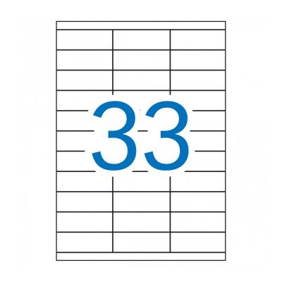 White permanent labels 70.0 x 25.4 mm, 33 on A4 sheet, 100 sheets