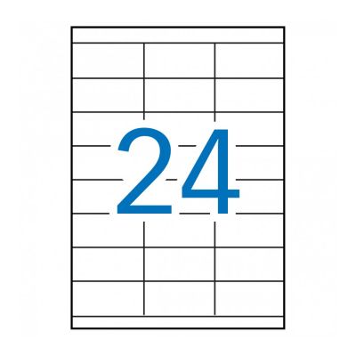 White permanent labels 70.0 x 35.0 mm, 24 on A4 sheet, 100 sheets